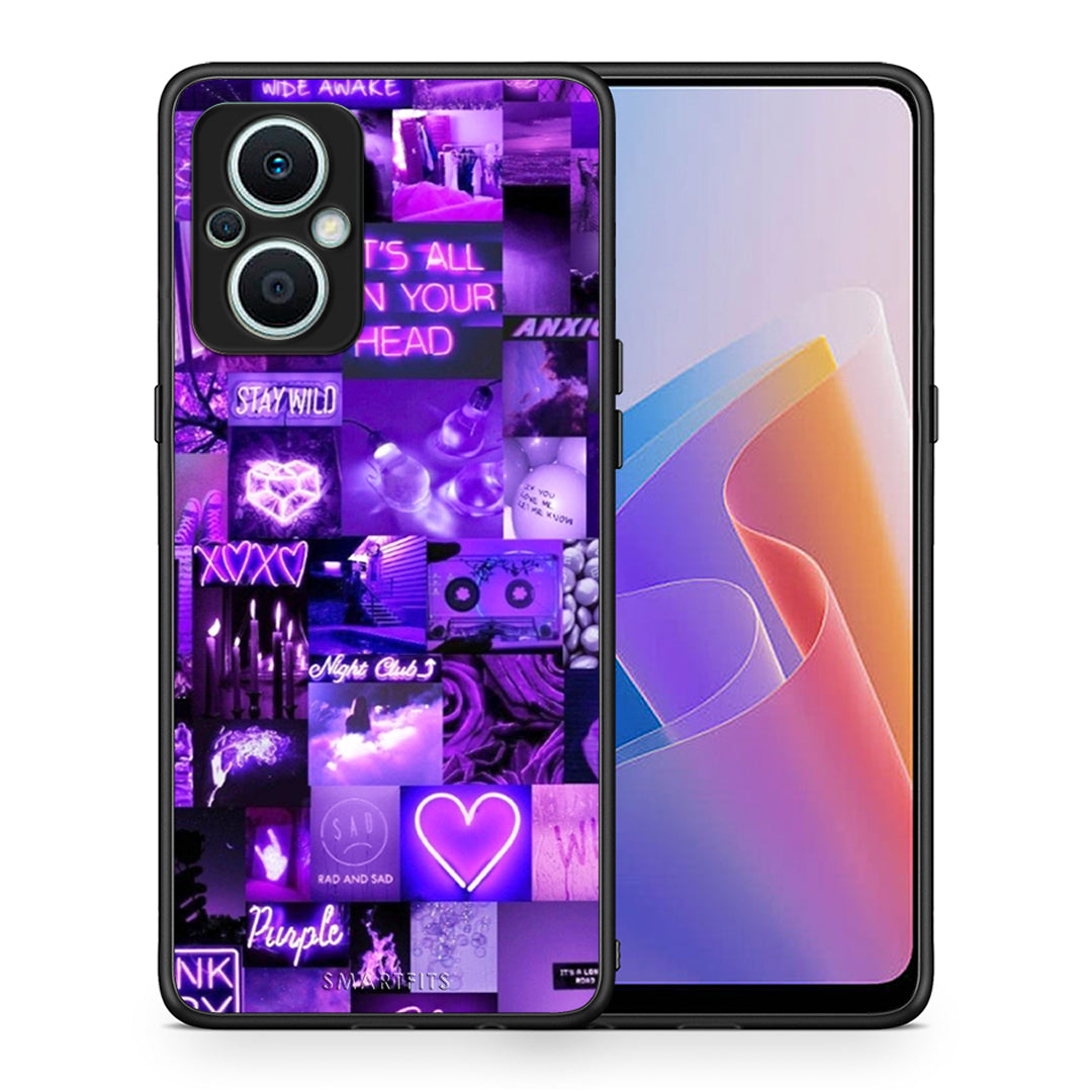 Θήκη Oppo Reno7 Lite Collage Stay Wild από τη Smartfits με σχέδιο στο πίσω μέρος και μαύρο περίβλημα | Oppo Reno7 Lite Collage Stay Wild Case with Colorful Back and Black Bezels