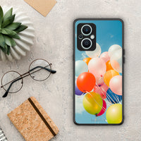 Thumbnail for Θήκη Oppo Reno7 Lite Colorful Balloons από τη Smartfits με σχέδιο στο πίσω μέρος και μαύρο περίβλημα | Oppo Reno7 Lite Colorful Balloons Case with Colorful Back and Black Bezels