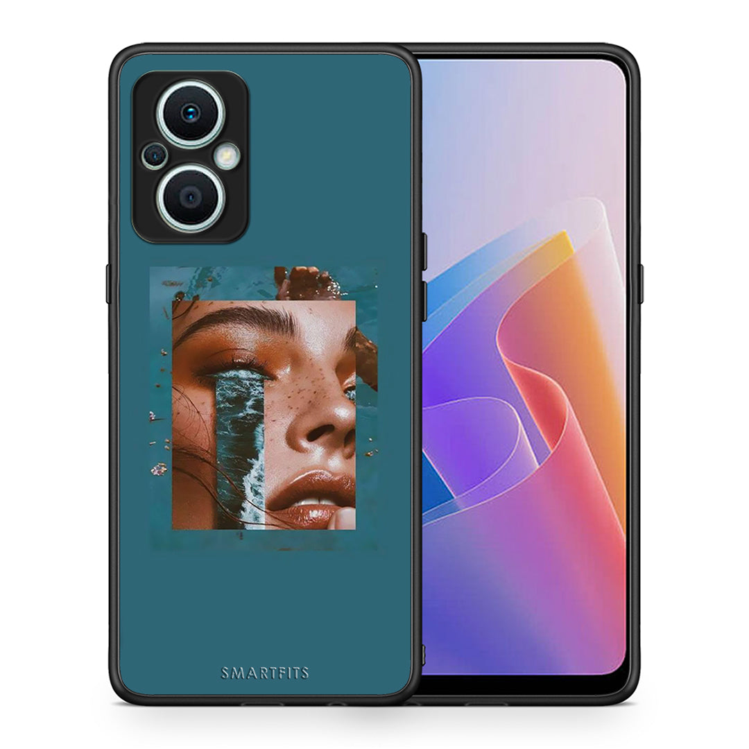 Θήκη Oppo Reno7 Lite Cry An Ocean από τη Smartfits με σχέδιο στο πίσω μέρος και μαύρο περίβλημα | Oppo Reno7 Lite Cry An Ocean Case with Colorful Back and Black Bezels