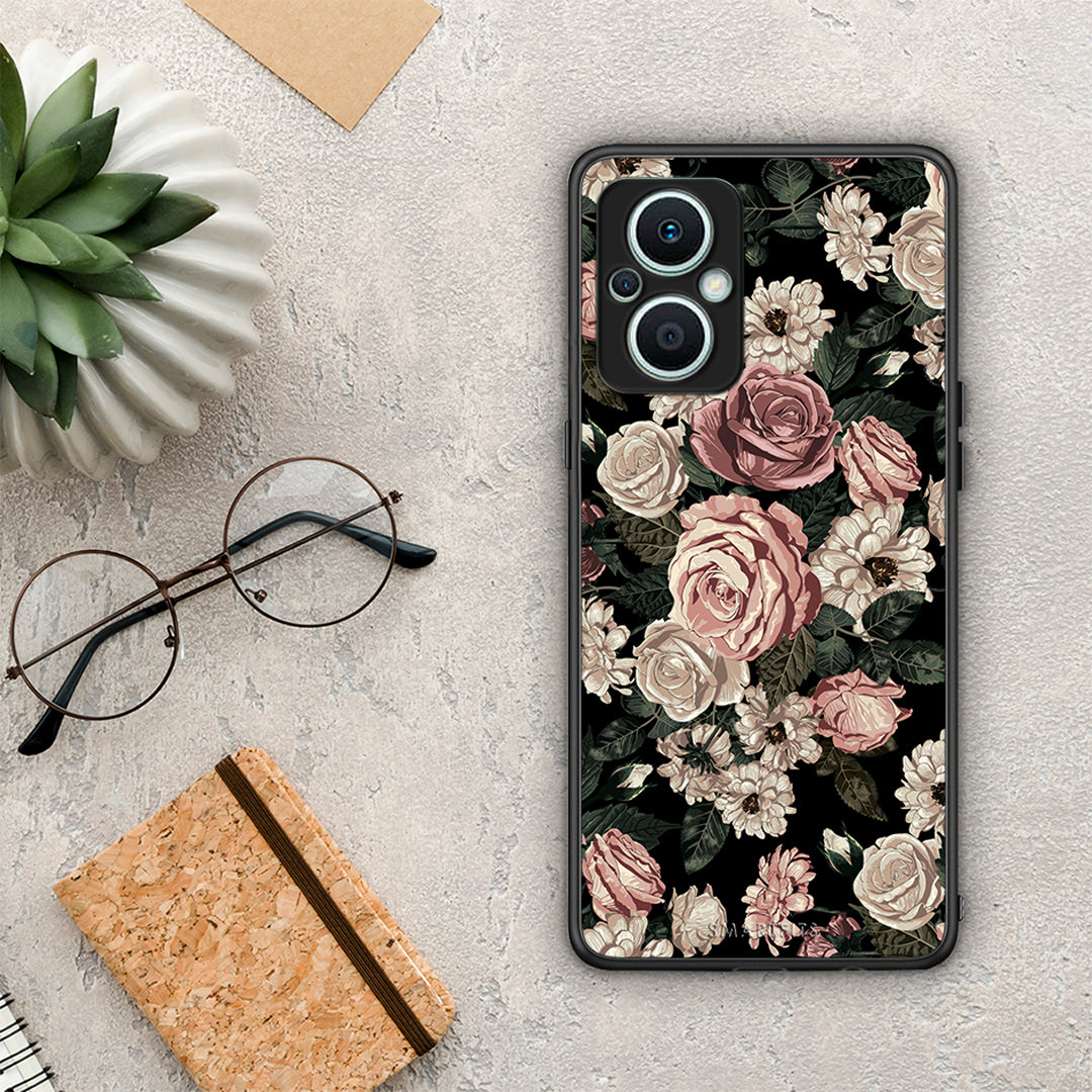 Θήκη Oppo Reno7 Lite Flower Wild Roses από τη Smartfits με σχέδιο στο πίσω μέρος και μαύρο περίβλημα | Oppo Reno7 Lite Flower Wild Roses Case with Colorful Back and Black Bezels