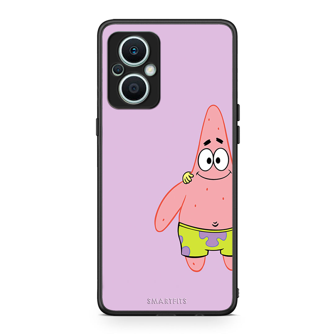 Θήκη Oppo Reno7 Lite Friends Patrick από τη Smartfits με σχέδιο στο πίσω μέρος και μαύρο περίβλημα | Oppo Reno7 Lite Friends Patrick Case with Colorful Back and Black Bezels