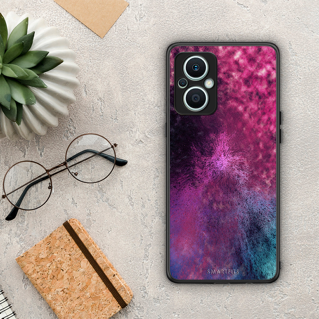 Θήκη Oppo Reno7 Lite Galactic Aurora από τη Smartfits με σχέδιο στο πίσω μέρος και μαύρο περίβλημα | Oppo Reno7 Lite Galactic Aurora Case with Colorful Back and Black Bezels