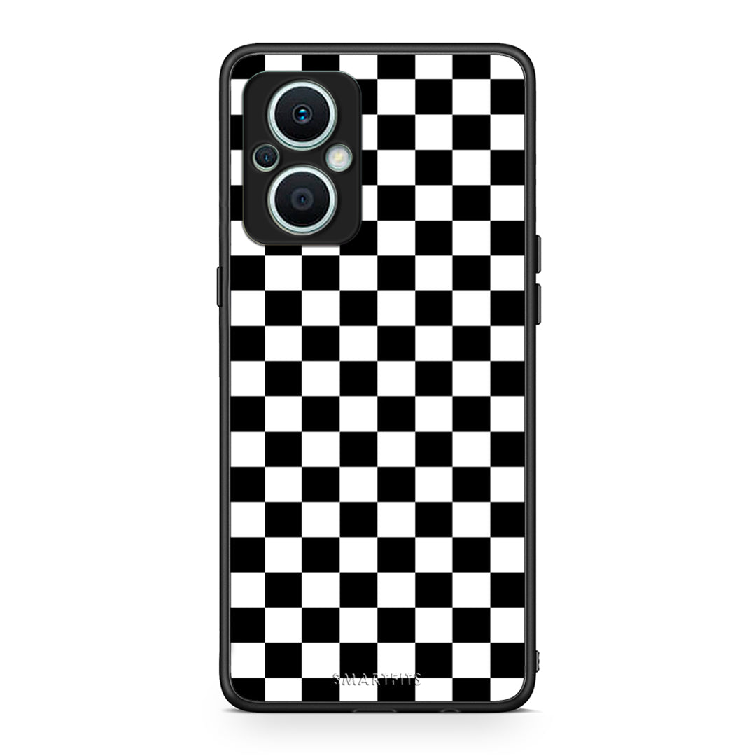 Θήκη Oppo Reno7 Lite Geometric Squares από τη Smartfits με σχέδιο στο πίσω μέρος και μαύρο περίβλημα | Oppo Reno7 Lite Geometric Squares Case with Colorful Back and Black Bezels