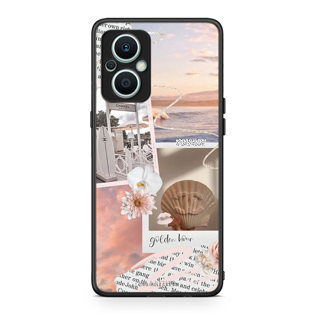 Θήκη Oppo Reno7 Lite Golden Hour από τη Smartfits με σχέδιο στο πίσω μέρος και μαύρο περίβλημα | Oppo Reno7 Lite Golden Hour Case with Colorful Back and Black Bezels