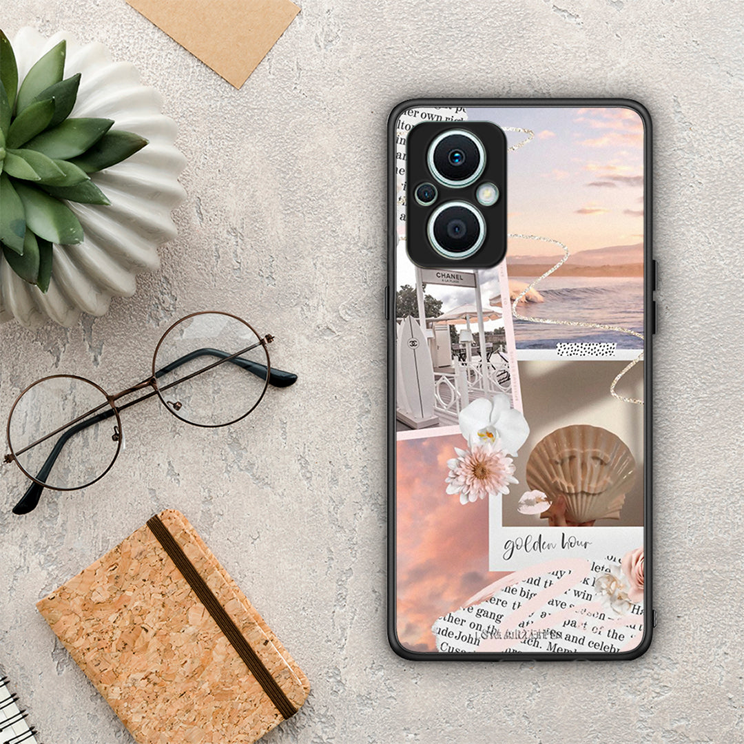 Θήκη Oppo Reno7 Lite Golden Hour από τη Smartfits με σχέδιο στο πίσω μέρος και μαύρο περίβλημα | Oppo Reno7 Lite Golden Hour Case with Colorful Back and Black Bezels