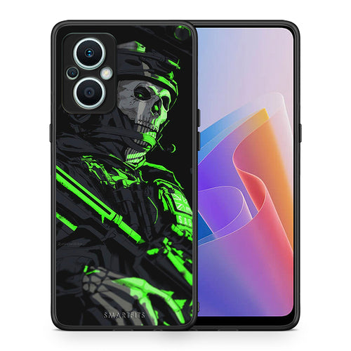 Θήκη Oppo Reno7 Lite Green Soldier από τη Smartfits με σχέδιο στο πίσω μέρος και μαύρο περίβλημα | Oppo Reno7 Lite Green Soldier Case with Colorful Back and Black Bezels
