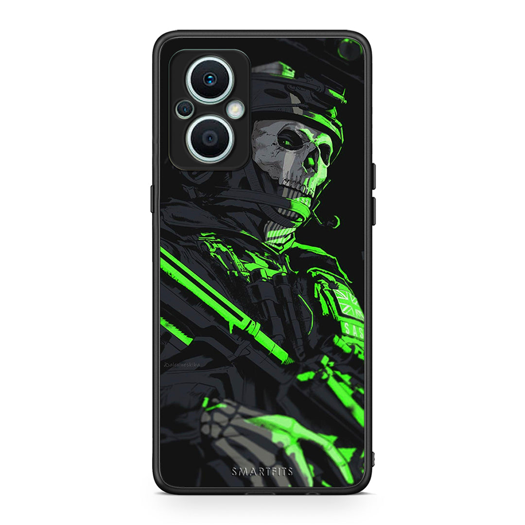 Θήκη Oppo Reno7 Lite Green Soldier από τη Smartfits με σχέδιο στο πίσω μέρος και μαύρο περίβλημα | Oppo Reno7 Lite Green Soldier Case with Colorful Back and Black Bezels