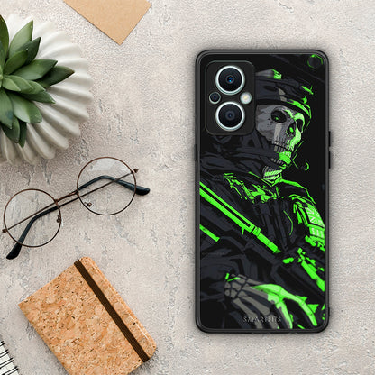 Θήκη Oppo Reno7 Lite Green Soldier από τη Smartfits με σχέδιο στο πίσω μέρος και μαύρο περίβλημα | Oppo Reno7 Lite Green Soldier Case with Colorful Back and Black Bezels
