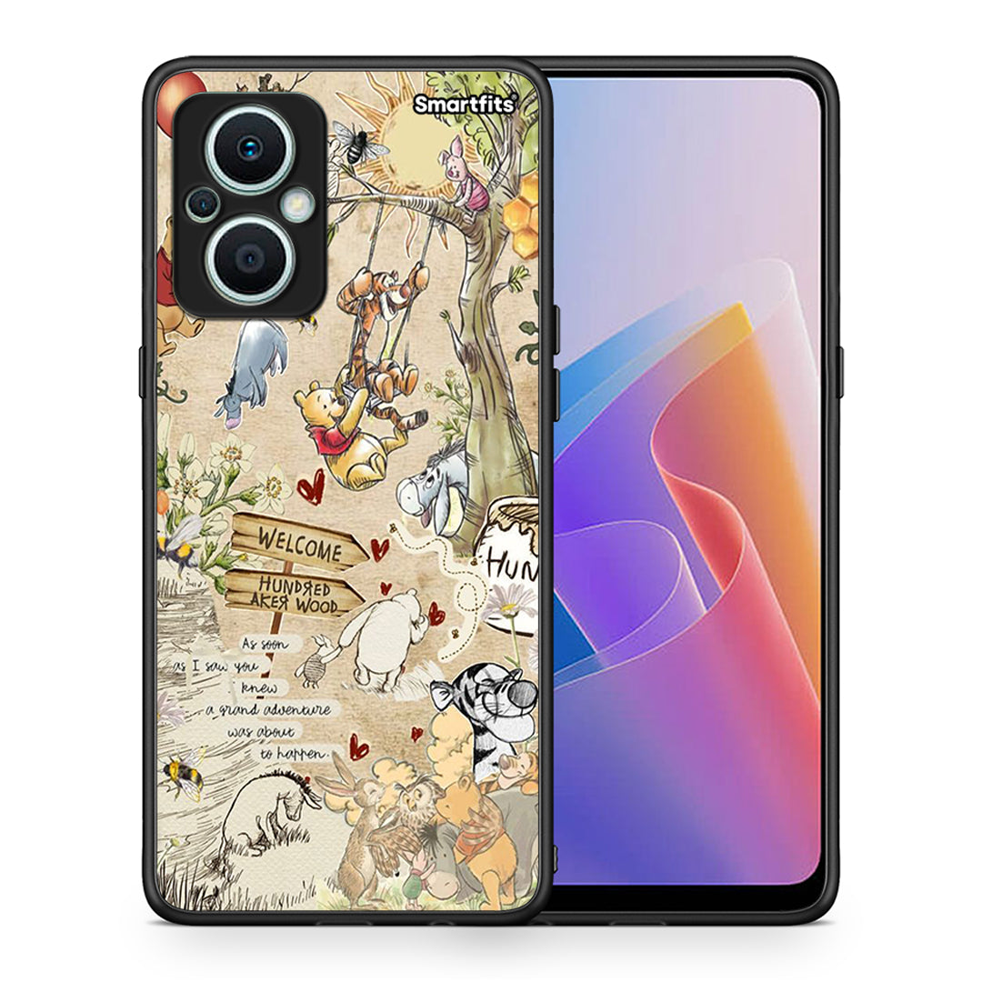 Θήκη Oppo Reno7 Lite Happy Friends από τη Smartfits με σχέδιο στο πίσω μέρος και μαύρο περίβλημα | Oppo Reno7 Lite Happy Friends Case with Colorful Back and Black Bezels