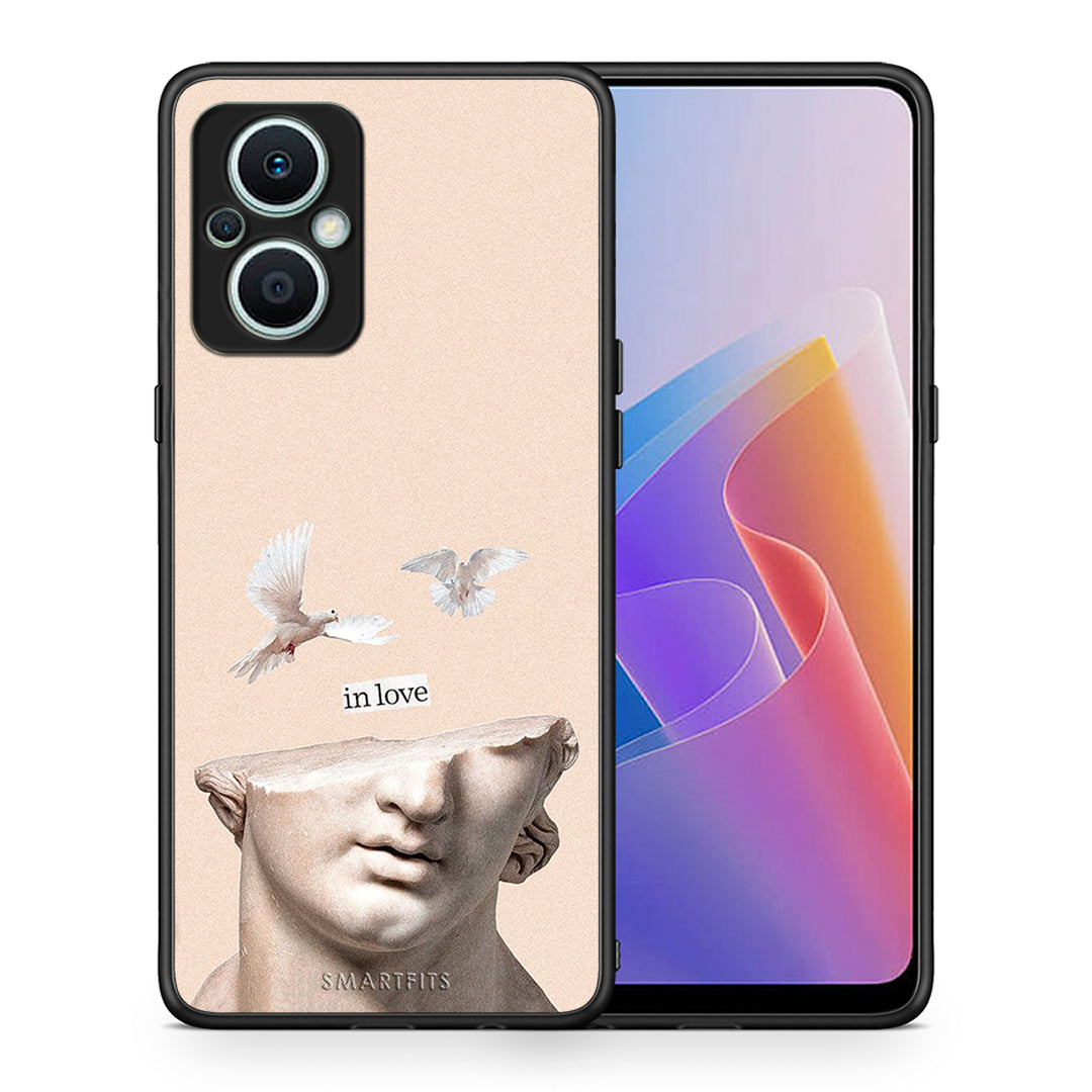 Θήκη Oppo Reno7 Lite In Love από τη Smartfits με σχέδιο στο πίσω μέρος και μαύρο περίβλημα | Oppo Reno7 Lite In Love Case with Colorful Back and Black Bezels