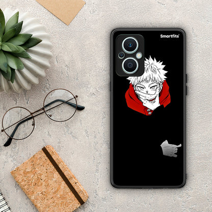 Θήκη Oppo Reno7 Lite Itadori Anime από τη Smartfits με σχέδιο στο πίσω μέρος και μαύρο περίβλημα | Oppo Reno7 Lite Itadori Anime Case with Colorful Back and Black Bezels