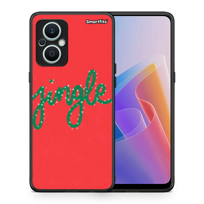Θήκη Oppo Reno7 Lite Jingle Xmas από τη Smartfits με σχέδιο στο πίσω μέρος και μαύρο περίβλημα | Oppo Reno7 Lite Jingle Xmas Case with Colorful Back and Black Bezels