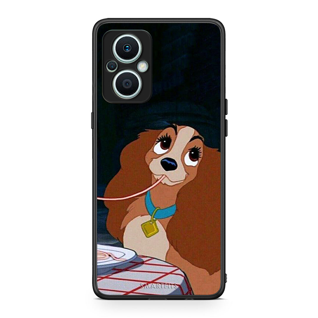 Θήκη Oppo Reno7 Lite Lady And Tramp 2 από τη Smartfits με σχέδιο στο πίσω μέρος και μαύρο περίβλημα | Oppo Reno7 Lite Lady And Tramp 2 Case with Colorful Back and Black Bezels