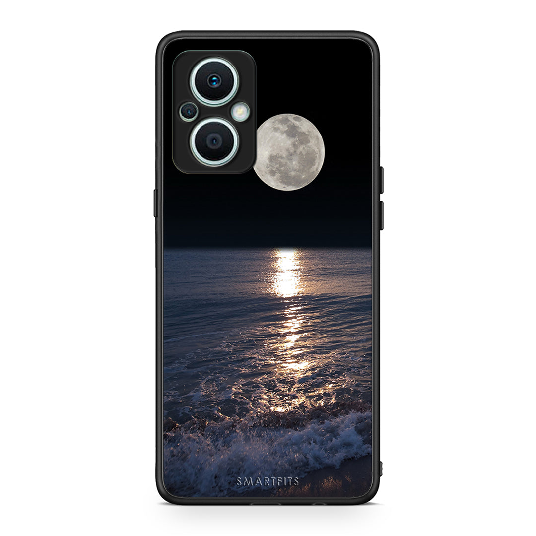 Θήκη Oppo Reno7 Lite Landscape Moon από τη Smartfits με σχέδιο στο πίσω μέρος και μαύρο περίβλημα | Oppo Reno7 Lite Landscape Moon Case with Colorful Back and Black Bezels
