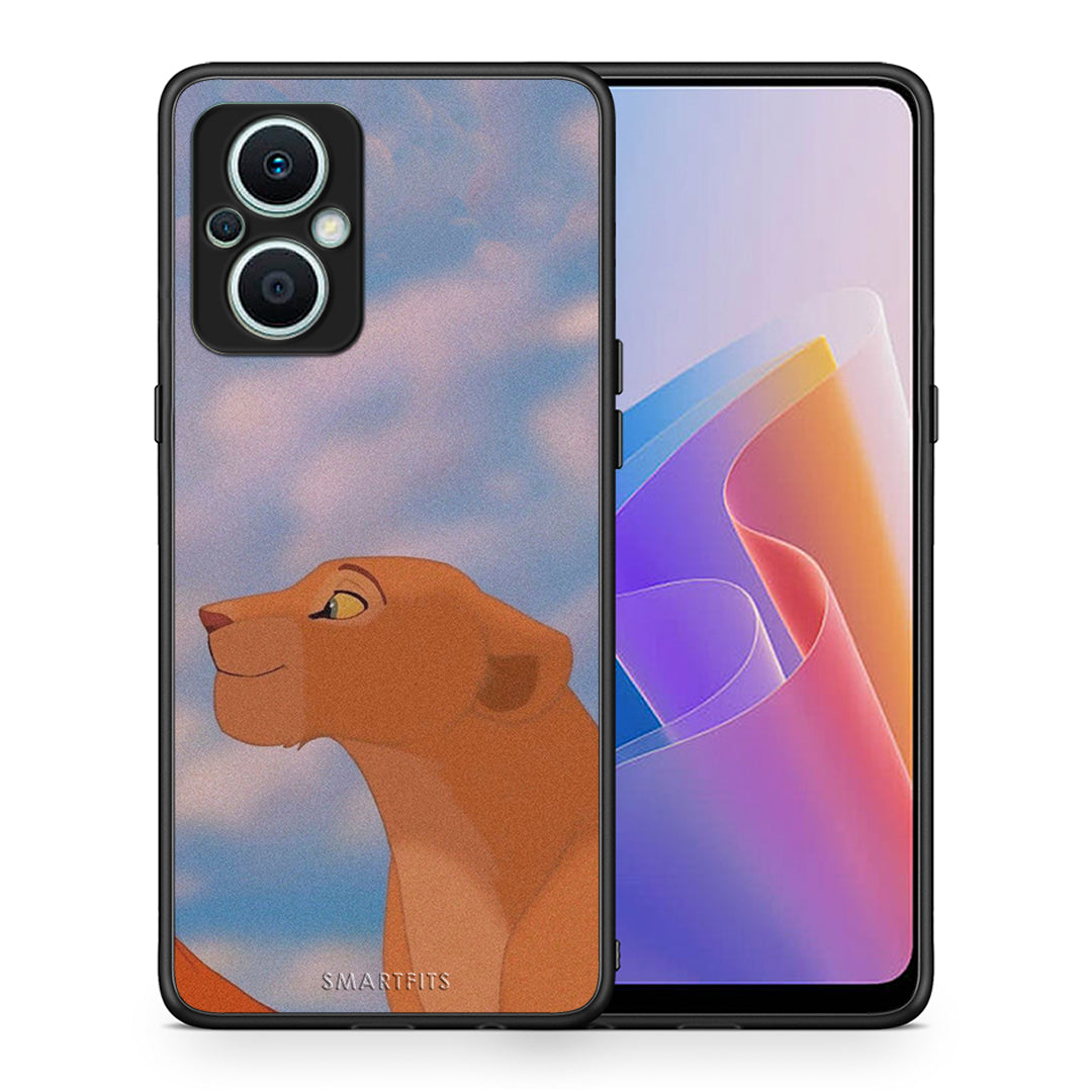 Θήκη Oppo Reno7 Lite Lion Love 2 από τη Smartfits με σχέδιο στο πίσω μέρος και μαύρο περίβλημα | Oppo Reno7 Lite Lion Love 2 Case with Colorful Back and Black Bezels