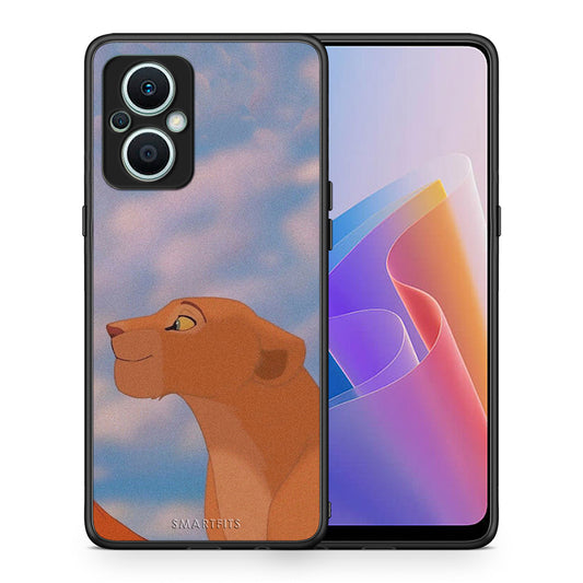 Θήκη Oppo Reno7 Lite Lion Love 2 από τη Smartfits με σχέδιο στο πίσω μέρος και μαύρο περίβλημα | Oppo Reno7 Lite Lion Love 2 Case with Colorful Back and Black Bezels
