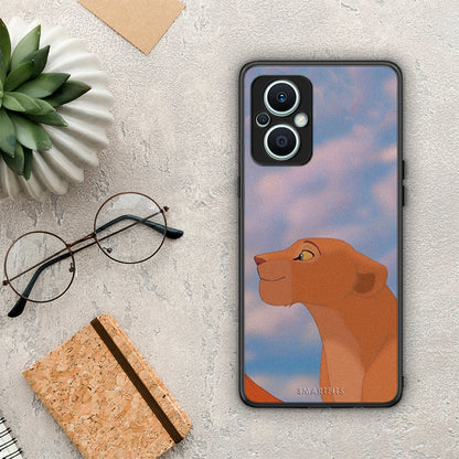 Θήκη Oppo Reno7 Lite Lion Love 2 από τη Smartfits με σχέδιο στο πίσω μέρος και μαύρο περίβλημα | Oppo Reno7 Lite Lion Love 2 Case with Colorful Back and Black Bezels