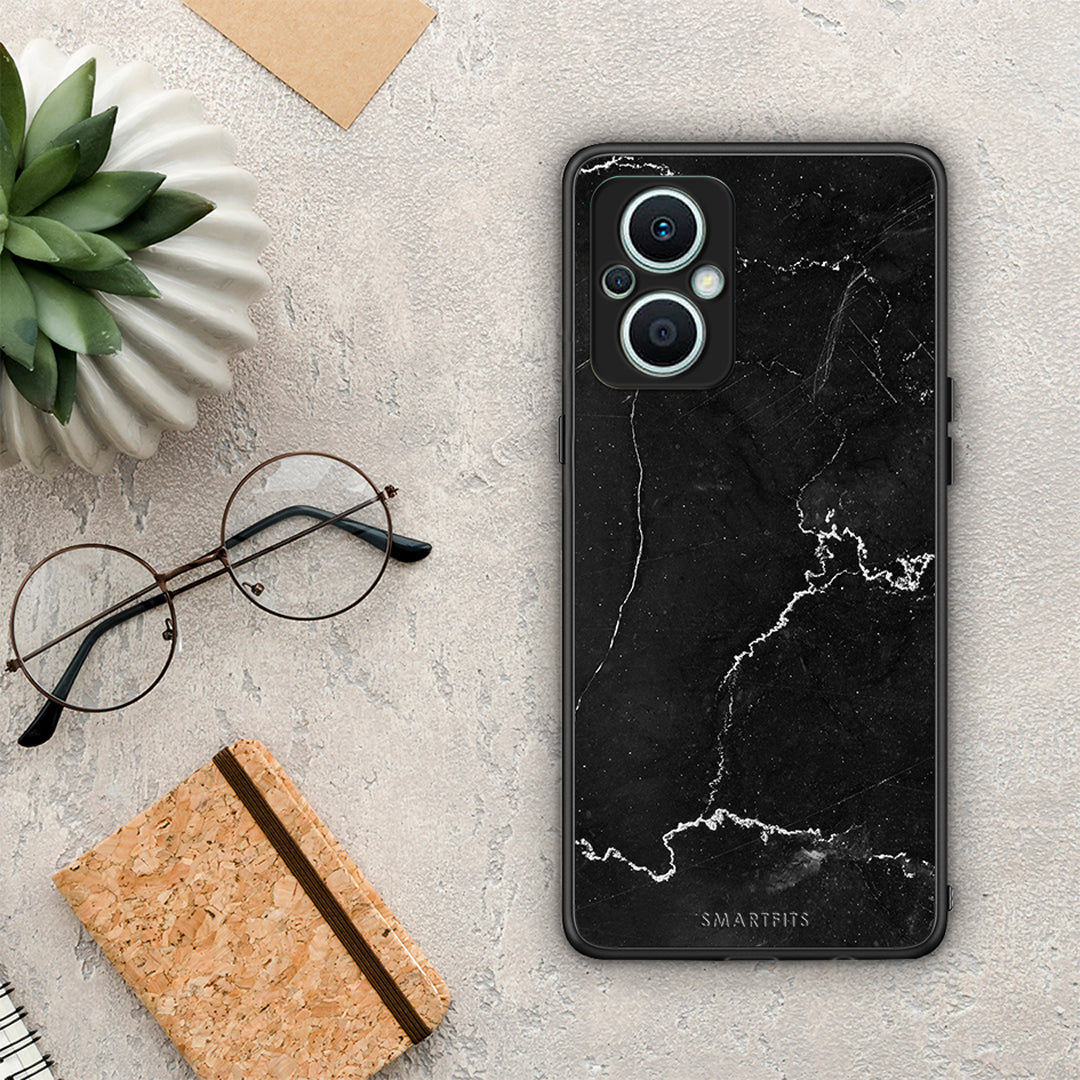 Θήκη Oppo Reno7 Lite Marble Black από τη Smartfits με σχέδιο στο πίσω μέρος και μαύρο περίβλημα | Oppo Reno7 Lite Marble Black Case with Colorful Back and Black Bezels