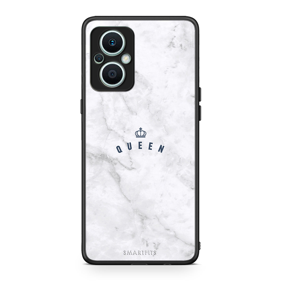 Θήκη Oppo Reno7 Lite Marble Queen από τη Smartfits με σχέδιο στο πίσω μέρος και μαύρο περίβλημα | Oppo Reno7 Lite Marble Queen Case with Colorful Back and Black Bezels