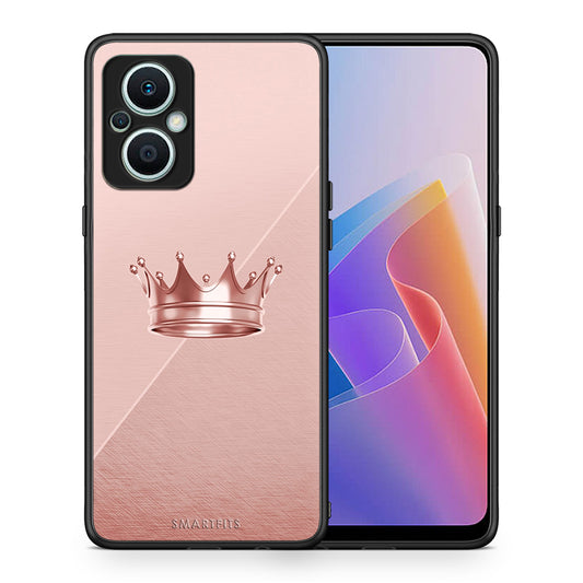 Θήκη Oppo Reno7 Lite Minimal Crown από τη Smartfits με σχέδιο στο πίσω μέρος και μαύρο περίβλημα | Oppo Reno7 Lite Minimal Crown Case with Colorful Back and Black Bezels