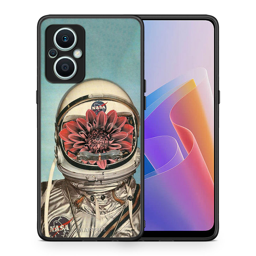 Θήκη Oppo Reno7 Lite Nasa Bloom από τη Smartfits με σχέδιο στο πίσω μέρος και μαύρο περίβλημα | Oppo Reno7 Lite Nasa Bloom Case with Colorful Back and Black Bezels