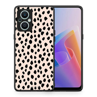 Θήκη Oppo Reno7 Lite New Polka Dots από τη Smartfits με σχέδιο στο πίσω μέρος και μαύρο περίβλημα | Oppo Reno7 Lite New Polka Dots Case with Colorful Back and Black Bezels