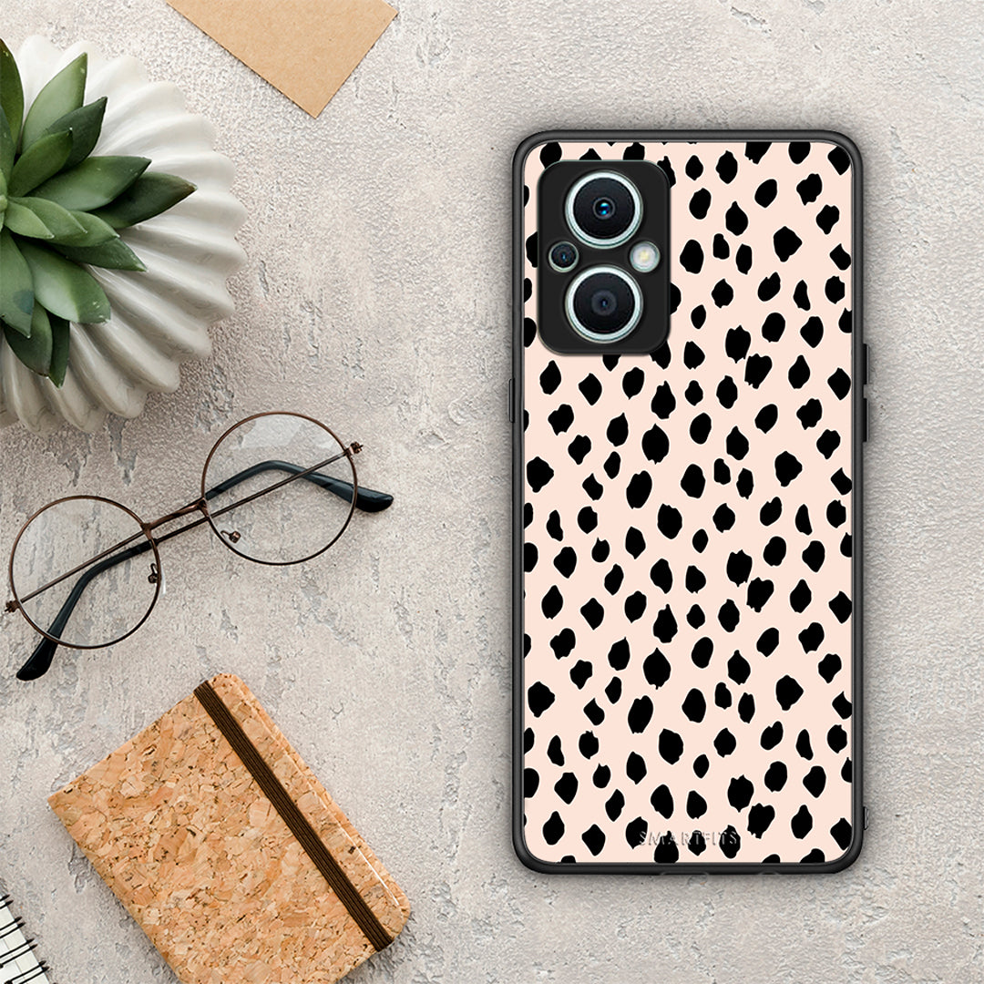 Θήκη Oppo Reno7 Lite New Polka Dots από τη Smartfits με σχέδιο στο πίσω μέρος και μαύρο περίβλημα | Oppo Reno7 Lite New Polka Dots Case with Colorful Back and Black Bezels