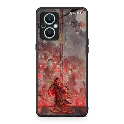 Θήκη Oppo Reno7 Lite Nezuko Kamado από τη Smartfits με σχέδιο στο πίσω μέρος και μαύρο περίβλημα | Oppo Reno7 Lite Nezuko Kamado Case with Colorful Back and Black Bezels