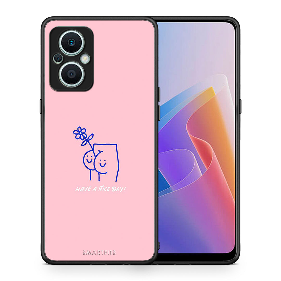 Θήκη Oppo Reno7 Lite Nice Day από τη Smartfits με σχέδιο στο πίσω μέρος και μαύρο περίβλημα | Oppo Reno7 Lite Nice Day Case with Colorful Back and Black Bezels