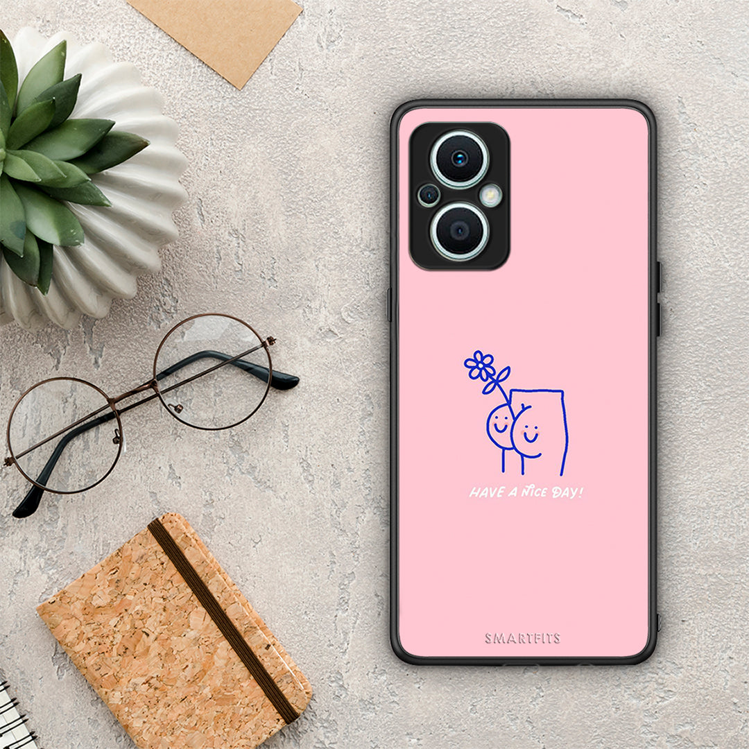 Θήκη Oppo Reno7 Lite Nice Day από τη Smartfits με σχέδιο στο πίσω μέρος και μαύρο περίβλημα | Oppo Reno7 Lite Nice Day Case with Colorful Back and Black Bezels