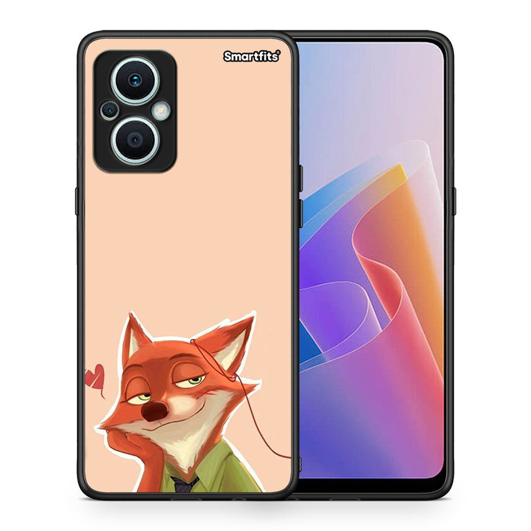 Θήκη Oppo Reno7 Lite Nick Wilde And Judy Hopps Love 1 από τη Smartfits με σχέδιο στο πίσω μέρος και μαύρο περίβλημα | Oppo Reno7 Lite Nick Wilde And Judy Hopps Love 1 Case with Colorful Back and Black Bezels