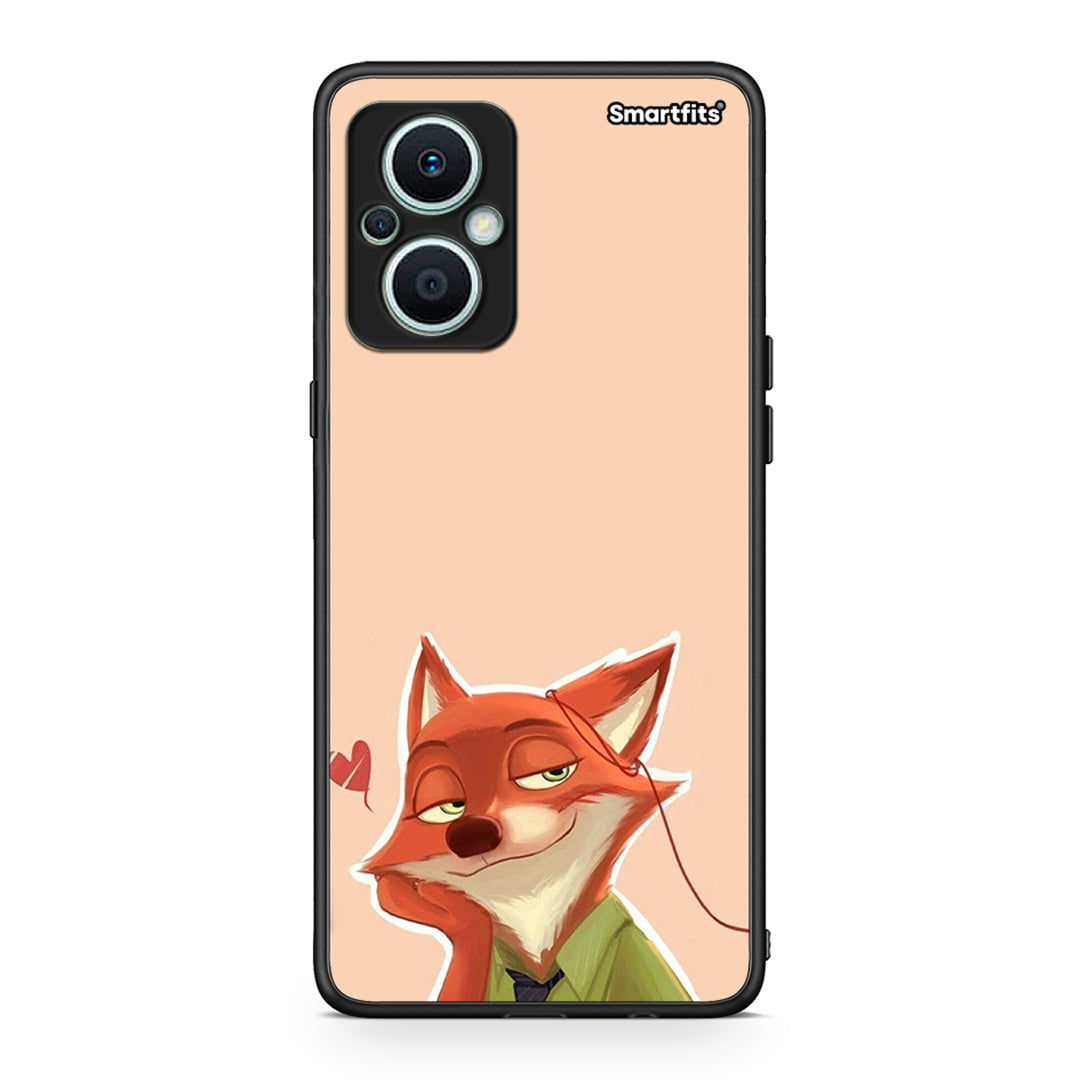 Θήκη Oppo Reno7 Lite Nick Wilde And Judy Hopps Love 1 από τη Smartfits με σχέδιο στο πίσω μέρος και μαύρο περίβλημα | Oppo Reno7 Lite Nick Wilde And Judy Hopps Love 1 Case with Colorful Back and Black Bezels