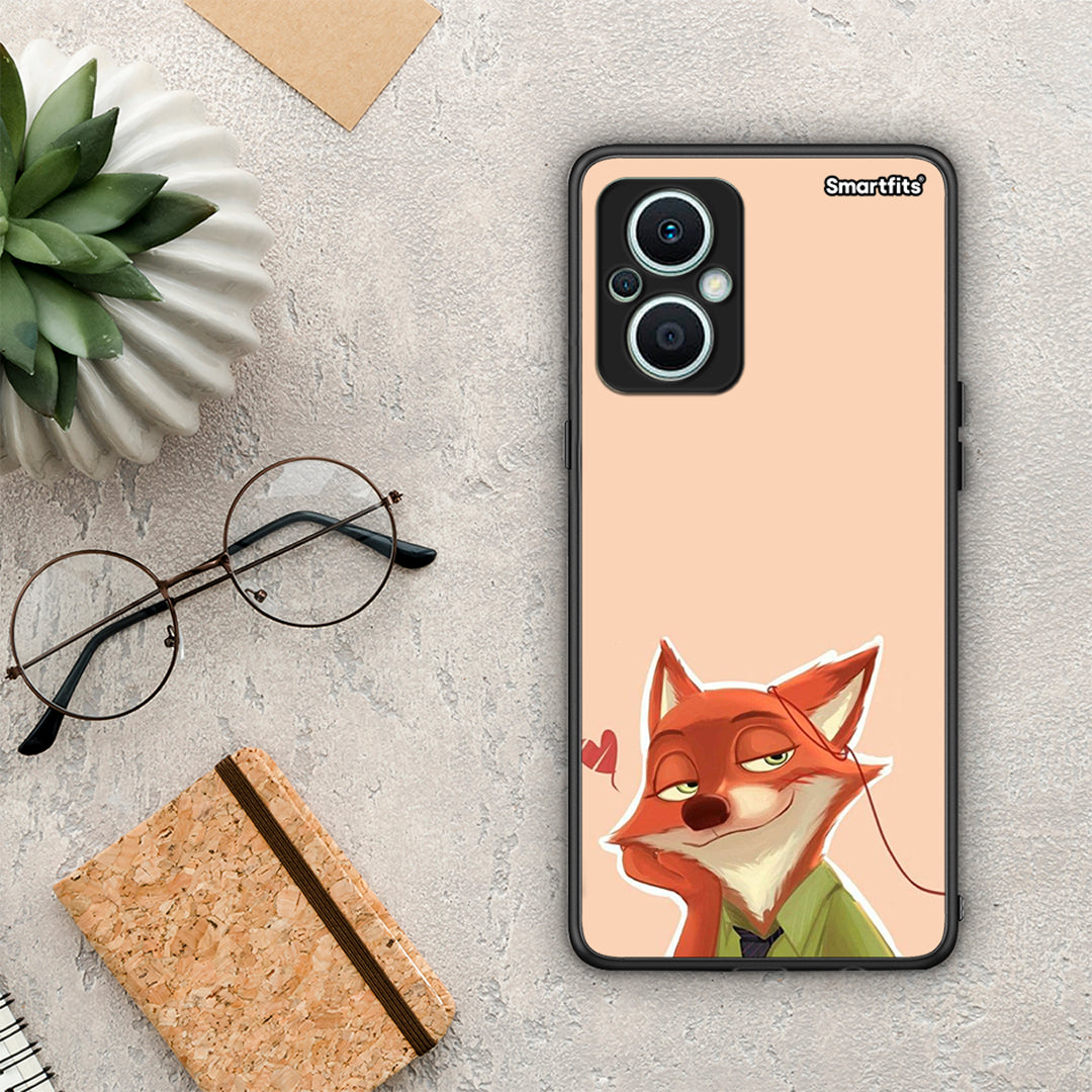 Θήκη Oppo Reno7 Lite Nick Wilde And Judy Hopps Love 1 από τη Smartfits με σχέδιο στο πίσω μέρος και μαύρο περίβλημα | Oppo Reno7 Lite Nick Wilde And Judy Hopps Love 1 Case with Colorful Back and Black Bezels