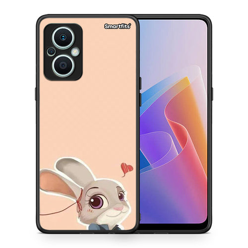 Θήκη Oppo Reno7 Lite Nick Wilde And Judy Hopps Love 2 από τη Smartfits με σχέδιο στο πίσω μέρος και μαύρο περίβλημα | Oppo Reno7 Lite Nick Wilde And Judy Hopps Love 2 Case with Colorful Back and Black Bezels