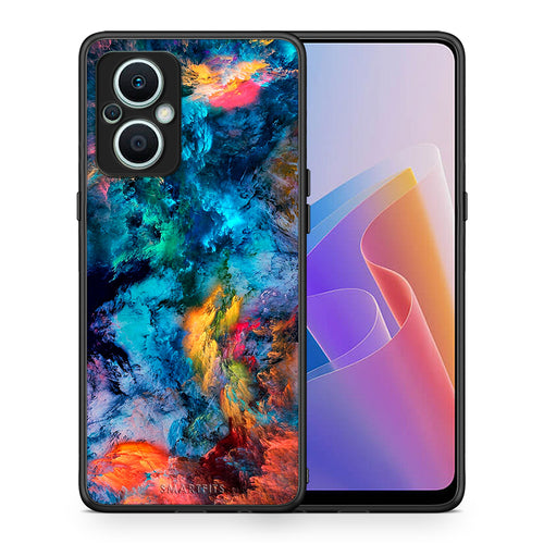 Θήκη Oppo Reno7 Lite Paint Crayola από τη Smartfits με σχέδιο στο πίσω μέρος και μαύρο περίβλημα | Oppo Reno7 Lite Paint Crayola Case with Colorful Back and Black Bezels