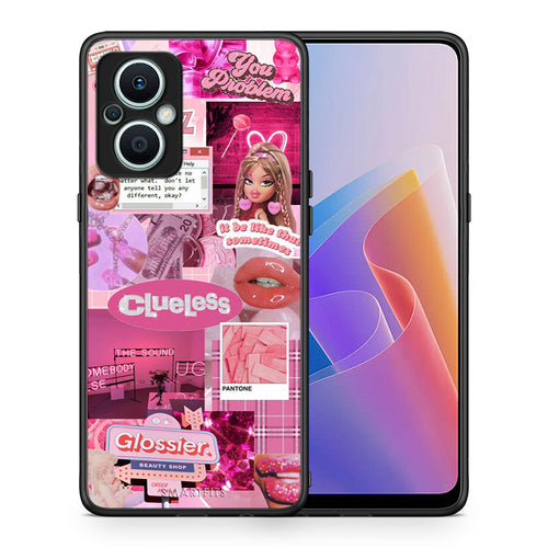 Θήκη Oppo Reno7 Lite Pink Love από τη Smartfits με σχέδιο στο πίσω μέρος και μαύρο περίβλημα | Oppo Reno7 Lite Pink Love Case with Colorful Back and Black Bezels
