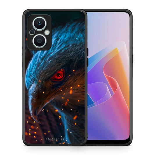 Θήκη Oppo Reno7 Lite PopArt Eagle από τη Smartfits με σχέδιο στο πίσω μέρος και μαύρο περίβλημα | Oppo Reno7 Lite PopArt Eagle Case with Colorful Back and Black Bezels
