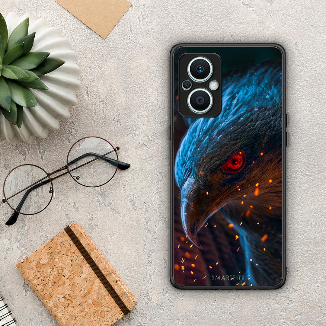 Θήκη Oppo Reno7 Lite PopArt Eagle από τη Smartfits με σχέδιο στο πίσω μέρος και μαύρο περίβλημα | Oppo Reno7 Lite PopArt Eagle Case with Colorful Back and Black Bezels
