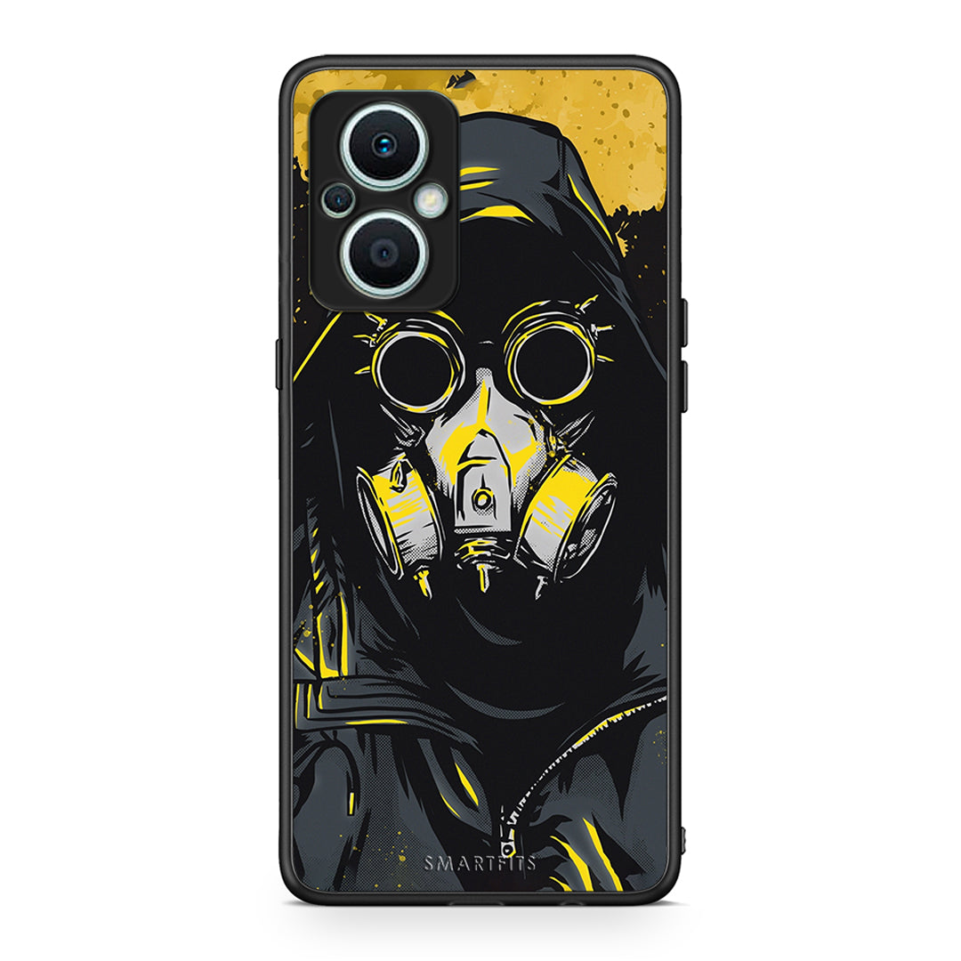 Θήκη Oppo Reno7 Lite PopArt Mask από τη Smartfits με σχέδιο στο πίσω μέρος και μαύρο περίβλημα | Oppo Reno7 Lite PopArt Mask Case with Colorful Back and Black Bezels