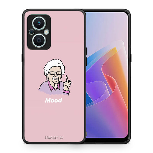 Θήκη Oppo Reno7 Lite PopArt Mood από τη Smartfits με σχέδιο στο πίσω μέρος και μαύρο περίβλημα | Oppo Reno7 Lite PopArt Mood Case with Colorful Back and Black Bezels
