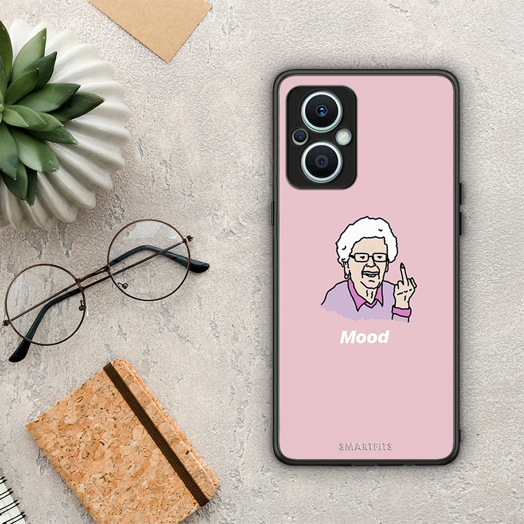 Θήκη Oppo Reno7 Lite PopArt Mood από τη Smartfits με σχέδιο στο πίσω μέρος και μαύρο περίβλημα | Oppo Reno7 Lite PopArt Mood Case with Colorful Back and Black Bezels