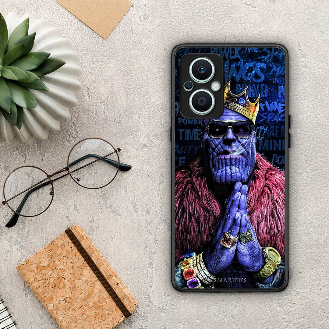 Θήκη Oppo Reno7 Lite PopArt Thanos από τη Smartfits με σχέδιο στο πίσω μέρος και μαύρο περίβλημα | Oppo Reno7 Lite PopArt Thanos Case with Colorful Back and Black Bezels