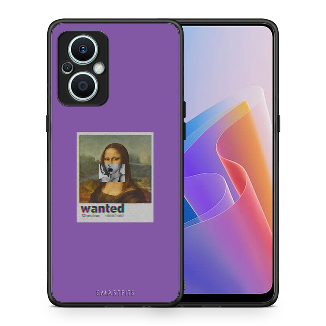 Θήκη Oppo Reno7 Lite Popart Monalisa από τη Smartfits με σχέδιο στο πίσω μέρος και μαύρο περίβλημα | Oppo Reno7 Lite Popart Monalisa Case with Colorful Back and Black Bezels