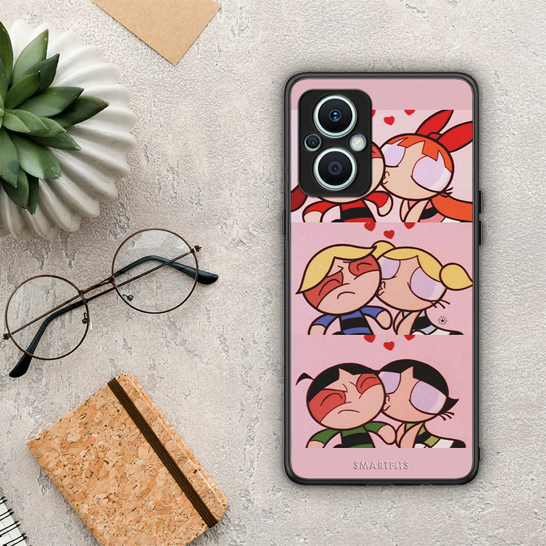 Θήκη Oppo Reno7 Lite Puff Love από τη Smartfits με σχέδιο στο πίσω μέρος και μαύρο περίβλημα | Oppo Reno7 Lite Puff Love Case with Colorful Back and Black Bezels