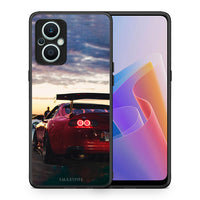 Thumbnail for Θήκη Oppo Reno7 Lite Racing Supra από τη Smartfits με σχέδιο στο πίσω μέρος και μαύρο περίβλημα | Oppo Reno7 Lite Racing Supra Case with Colorful Back and Black Bezels