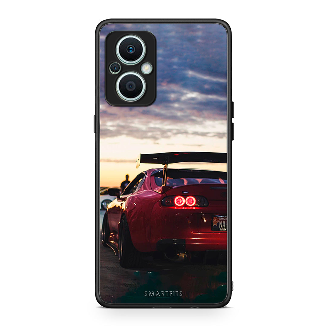 Θήκη Oppo Reno7 Lite Racing Supra από τη Smartfits με σχέδιο στο πίσω μέρος και μαύρο περίβλημα | Oppo Reno7 Lite Racing Supra Case with Colorful Back and Black Bezels