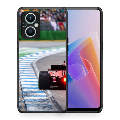 Θήκη Oppo Reno7 Lite Racing Vibes από τη Smartfits με σχέδιο στο πίσω μέρος και μαύρο περίβλημα | Oppo Reno7 Lite Racing Vibes Case with Colorful Back and Black Bezels