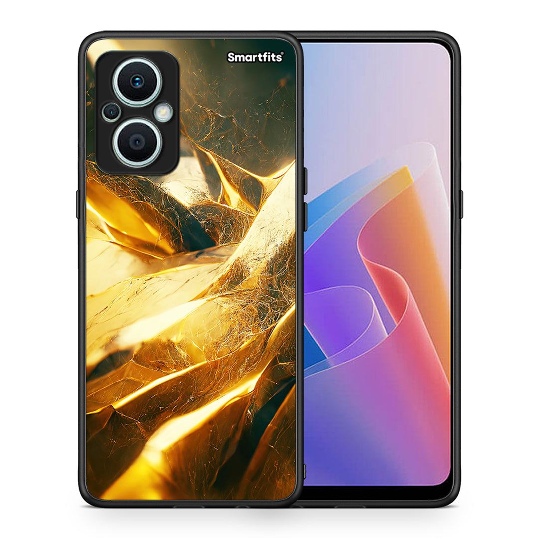 Θήκη Oppo Reno7 Lite Real Gold από τη Smartfits με σχέδιο στο πίσω μέρος και μαύρο περίβλημα | Oppo Reno7 Lite Real Gold Case with Colorful Back and Black Bezels