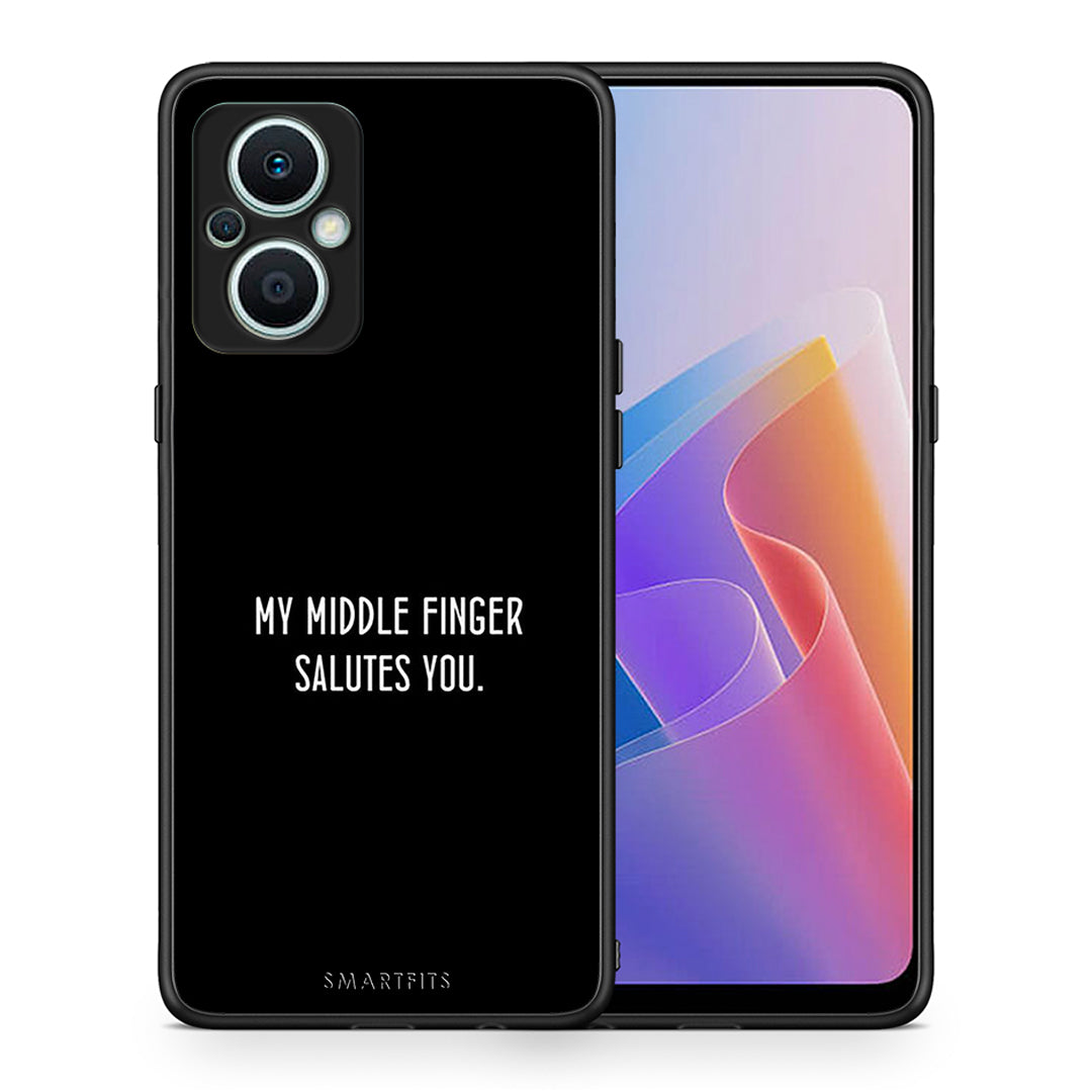Θήκη Oppo Reno7 Lite Salute από τη Smartfits με σχέδιο στο πίσω μέρος και μαύρο περίβλημα | Oppo Reno7 Lite Salute Case with Colorful Back and Black Bezels