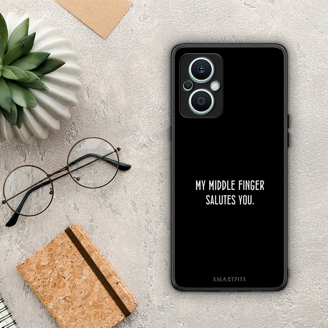 Θήκη Oppo Reno7 Lite Salute από τη Smartfits με σχέδιο στο πίσω μέρος και μαύρο περίβλημα | Oppo Reno7 Lite Salute Case with Colorful Back and Black Bezels